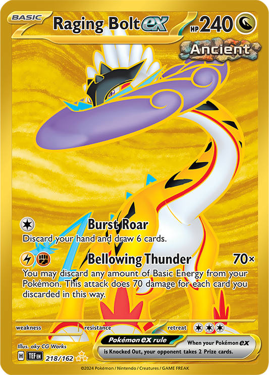 Temporal Forces - 218/162 - Raging Bolt ex (złota)