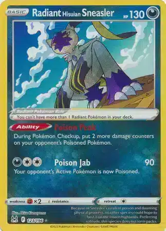 Lost Origin - 123/196 - Radiant Hisuian Sneasler (Radiant Holo)