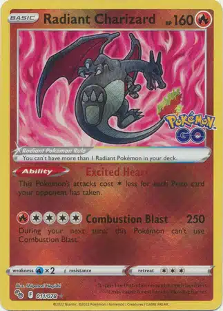 Pokémon GO - 011/078 - Radiant Charizard (Radiant Holo)