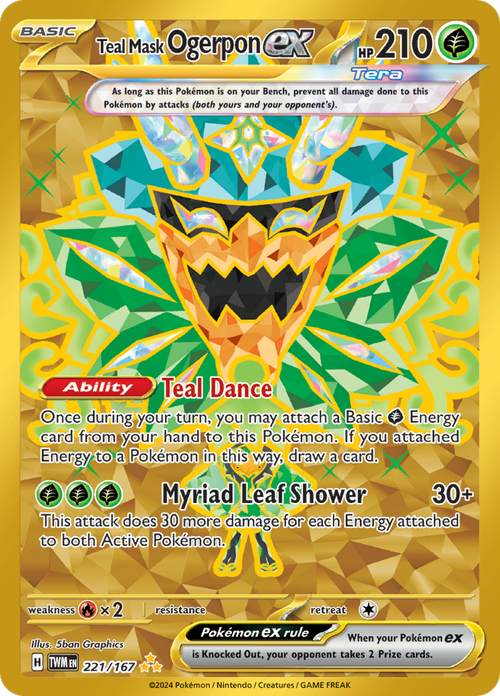 Twilight Masquerade - 221/167 - Teal Mask Ogerpon ex (złota)