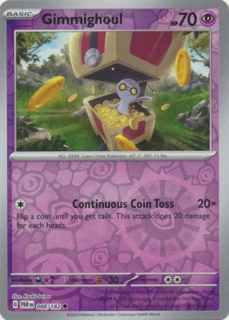 Karta Pokémon - Paradox Rift - 088/182 - Gimmighoul (Reverse Holo)