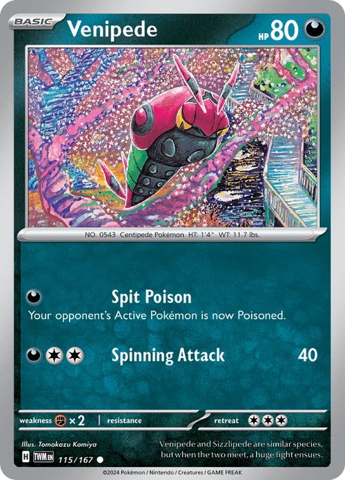 Karta Pokémon - Twilight Masquerade - 115/167 - Venipede