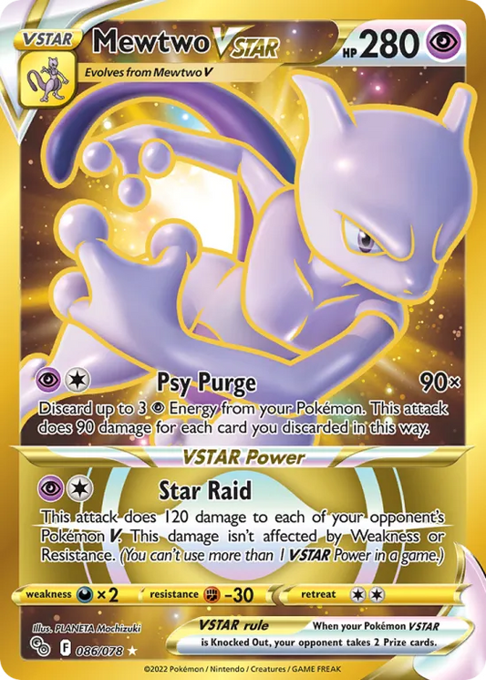 Pokémon GO - 086/078 - Mewtwo VSTAR (złota)