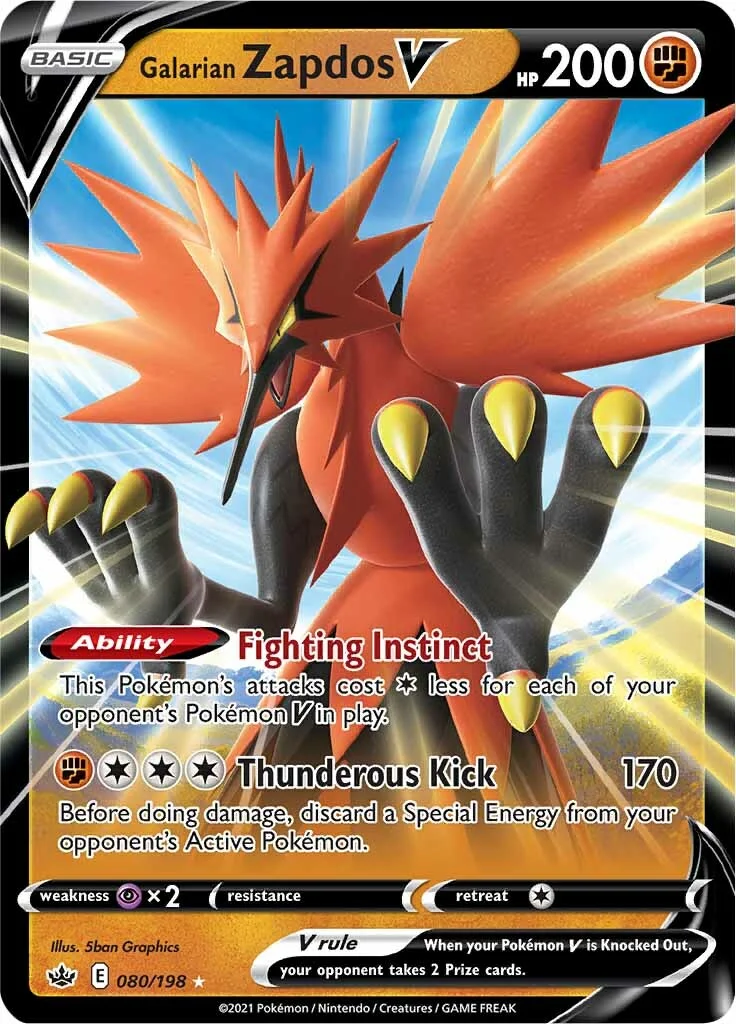 Chilling Reign - 080/198 - Galarian Zapdos V