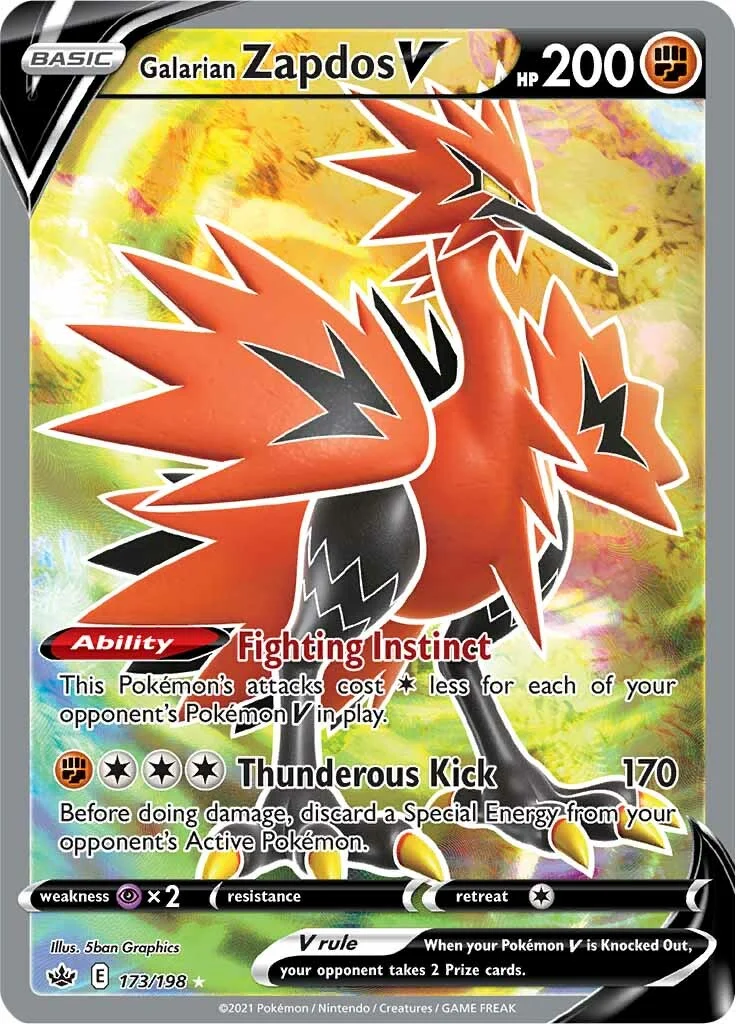 Chilling Reign - 173/198 - Galarian Zapdos V