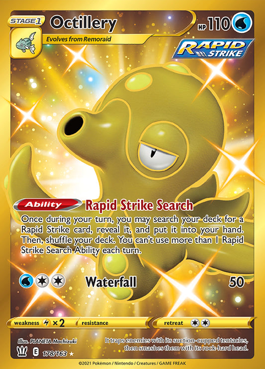 Karta Pokémon - Battle Styles - 178/163 - Octillery (złota)