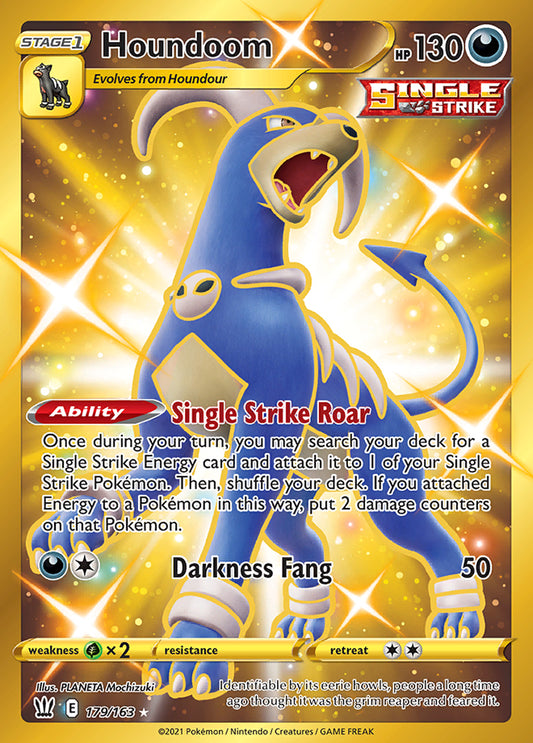 Karta Pokémon - Battle Styles - 179/163 - Houndoom (złota)