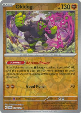Karta Pokémon - Twilight Masquerade - 111/167 - Okidogi (Reverse Holo)