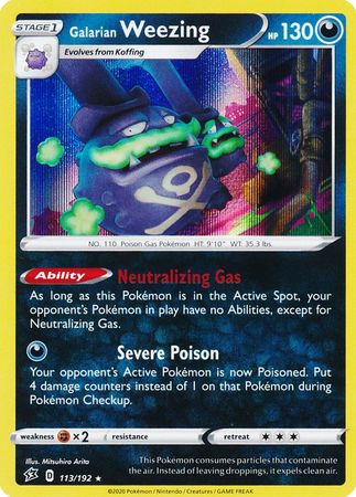 Rebel Clash - 113/192 - Galarian Weezing (Holo)