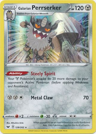 Sword & Shield - 128/202 - Galarian Perrserker (Holo)