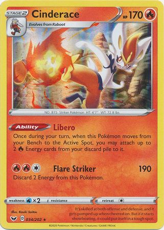 Sword & Shield - 034/202 - Cinderace (Holo)
