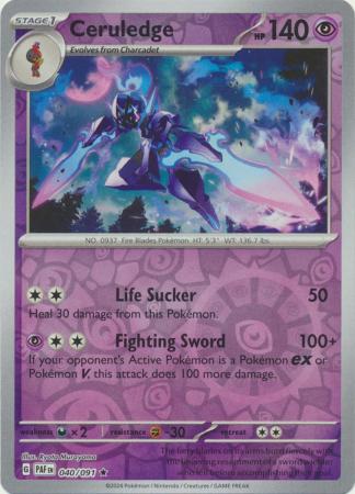 Karta Pokémon - Paldean Fates - 040/091 - Ceruledge (Reverse Holo)