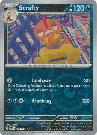 Karta Pokémon - Paldean Fates - 061/091 - Scrafty (Reverse Holo)