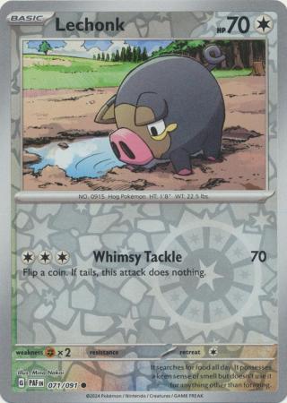 Karta Pokémon - Paldean Fates - 071/091 - Lechonk (Reverse Holo)
