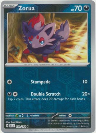 Karta Pokémon - Shrouded Fable - 031/064 - Zorua (Reverse Holo)