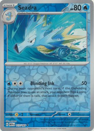 Karta Pokémon - 151 - 117/165 - Seadra (Reverse Holo)