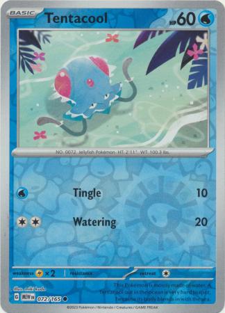 Karta Pokémon - 151 - 072/165 - Tentacool (Reverse Holo)