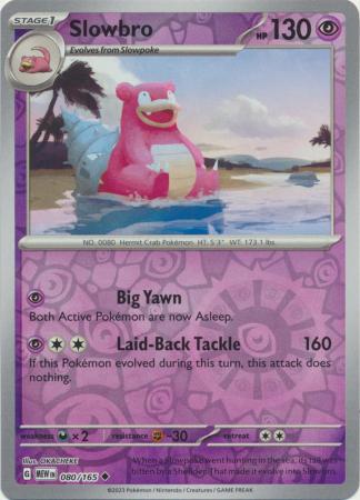 Karta Pokémon - 151 - 080/165 - Slowbro (Reverse Holo)