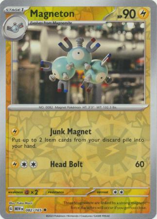 Karta Pokémon - 151 - 082/165 - Magneton (Reverse Holo)