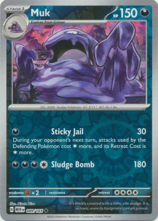 Karta Pokémon - 151 - 089/165 - Muk (Reverse Holo)