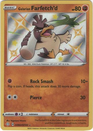 Karta Pokémon - Shining Fates - SV063/SV122 - Galarian Farfetch'd