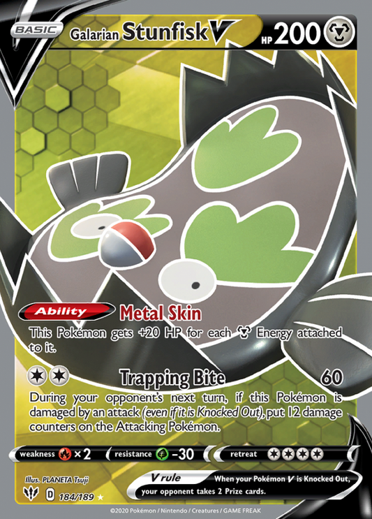 Darkness Ablaze - 184/189 - Galarian Stunfisk V