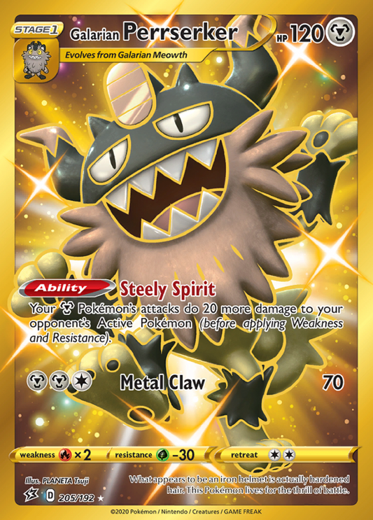 Rebel Clash - 205/192 - Galarian Perrserker (złota)