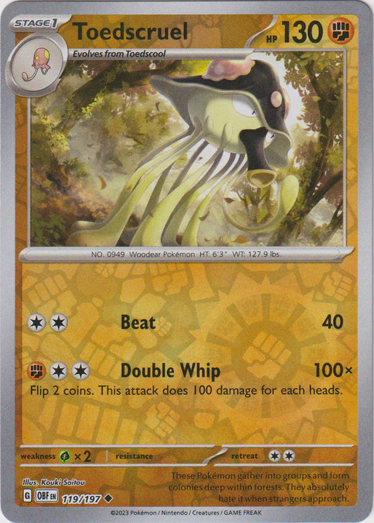 Karta Pokémon - Obsidian Flames - 119/197 - Toedscruel (Reverse Holo)