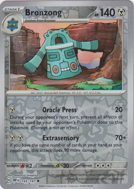 Karta Pokémon - Obsidian Flames - 145/197 - Bronzong (Reverse Holo)