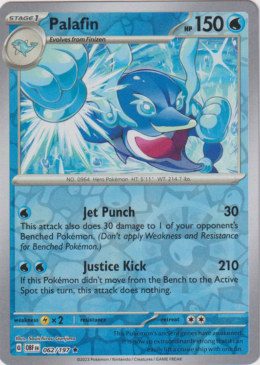 Karta Pokémon - Obsidian Flames - 062/197 - Palafin (Reverse Holo)