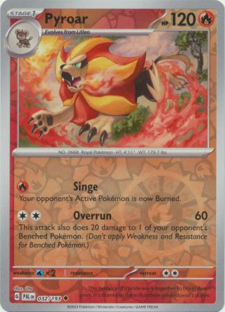 Karta Pokémon - Paldea Evolved - 032/193 - Pyroar (Reverse Holo)
