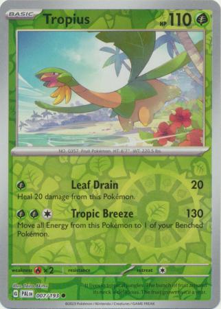 Karta Pokémon - Paldea Evolved - 007/193 - Tropius (Reverse Holo)
