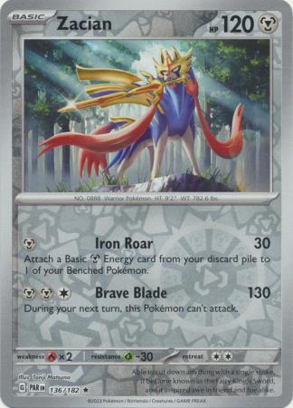 Karta Pokémon - Paradox Rift - 136/182 - Zacian (Reverse Holo)