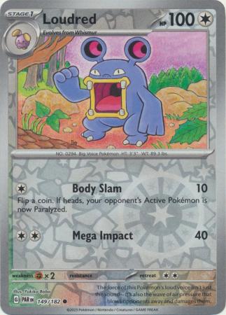 Karta Pokémon - Paradox Rift - 149/182 - Loudred (Reverse Holo)