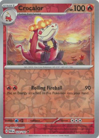 Karta Pokémon - Paradox Rift - 024/182 - Crocalor (Reverse Holo)