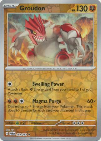 Karta Pokémon - Paradox Rift - 093/182 - Groudon (Reverse Holo)