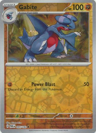 Karta Pokémon - Paradox Rift - 095/182 - Gabite (Reverse Holo)