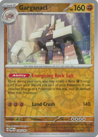 Karta Pokémon - Paradox Rift - 104/182 - Garganacl (Reverse Holo)