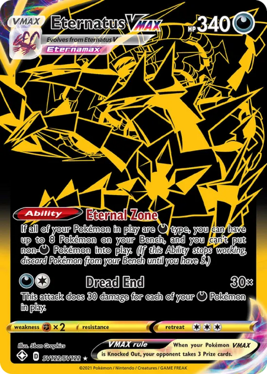 Karta Pokémon - Shining Fates - SV122/SV122 - Eternatus VMAX (złota)