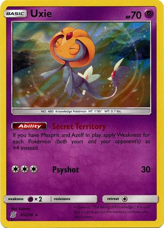 Karta Pokémon - Unified Minds - 083/236 - Uxie (Holo)