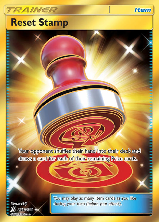 Karta Pokémon - Unified Minds - 253/236 - Reset Stamp (złota)