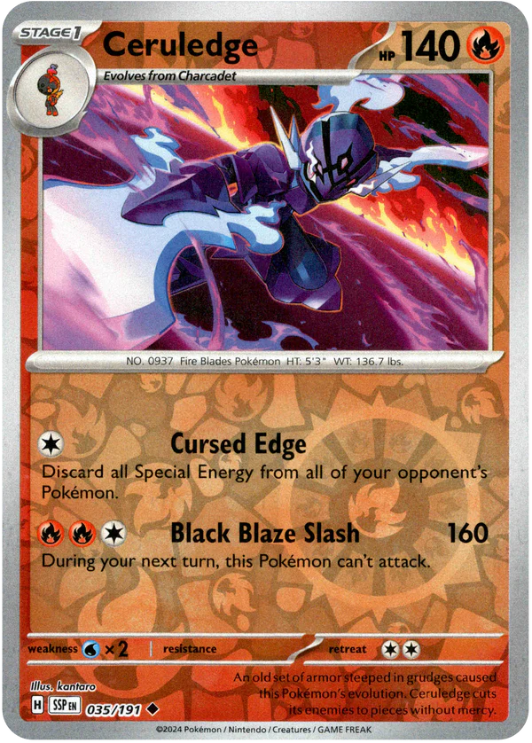 Karta Pokémon - Surging Sparks - 035/191 - Ceruledge (Reverse Holo)