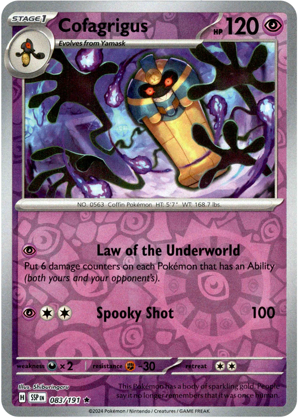 Karta Pokémon - Surging Sparks - 083/191 - Cofagrigus (Reverse Holo)