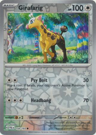 Karta Pokémon - Paldea Evolved - 154/193 - Girafarig (Reverse Holo)