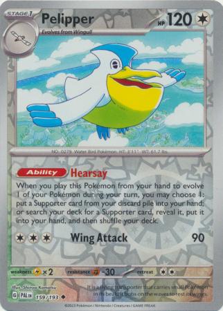 Karta Pokémon - Paldea Evolved - 159/193 - Pelipper (Reverse Holo)
