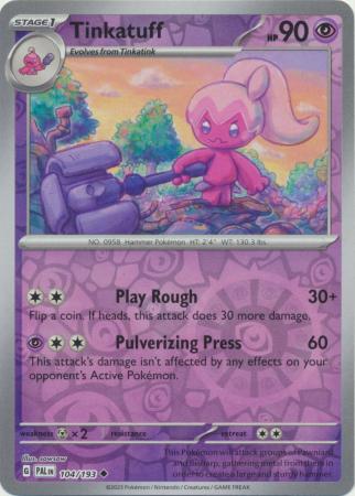 Karta Pokémon - Paldea Evolved - 104/193 - Tinkatuff (Reverse Holo)