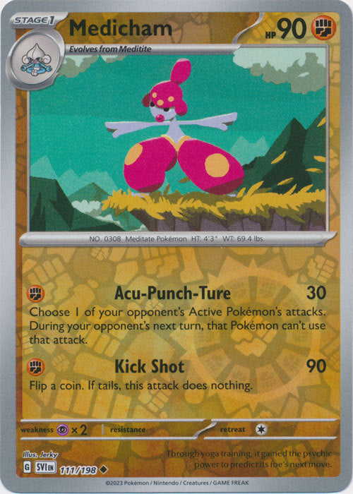 Karta Pokémon - Scarlet & Violet - 111/198 - Medicham (Reverse Holo)