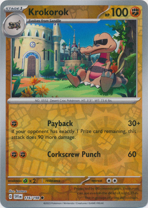 Karta Pokémon - Scarlet & Violet - 116/198 - Krokorok (Reverse Holo)