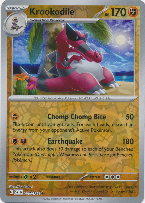 Karta Pokémon - Scarlet & Violet - 117/198 - Krookodile (Reverse Holo)