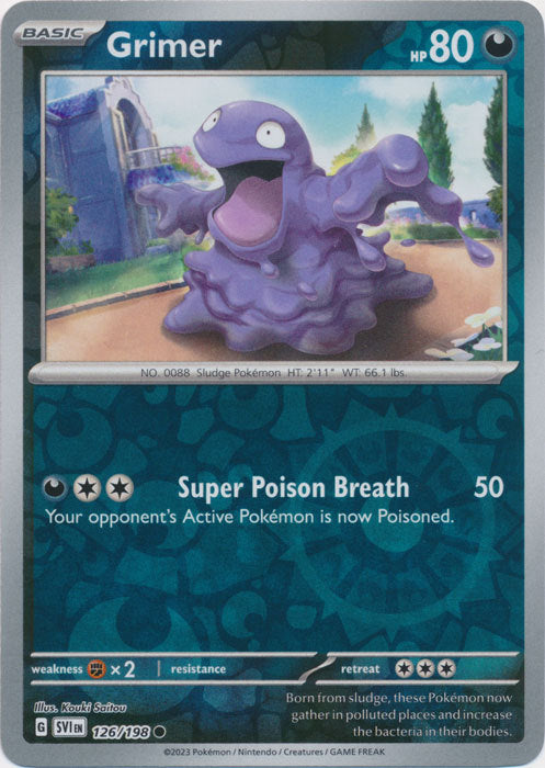 Karta Pokémon - Scarlet & Violet - 126/198 - Grimer (Reverse Holo)